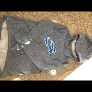 Nike Girls Sweatshirt Size M Grey Preowned Retail $65